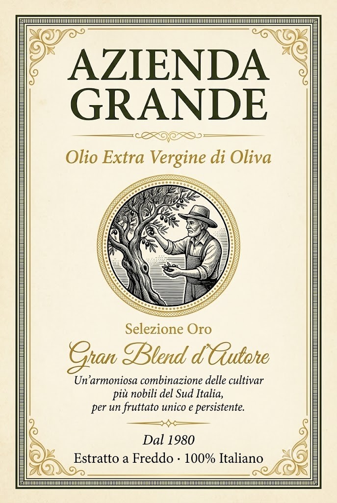 Etiqueta Azienda Grande — Gran Blend d'Autore, Selezione Oro