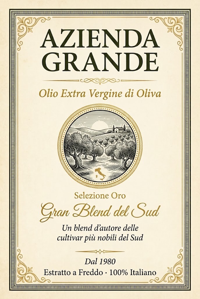 Etiqueta Azienda Grande — Gran Blend d'Autore